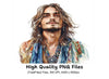 Hippie Style Men Illustrations Clipart Bundle