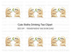 Cute Sloths Drinking Tea Clipart Bundle