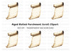 Vintage Scroll Blank Parchment Clipart Bundle