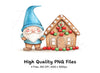 Christmas Gnomes Gingerbread Houses Clipart Bundle