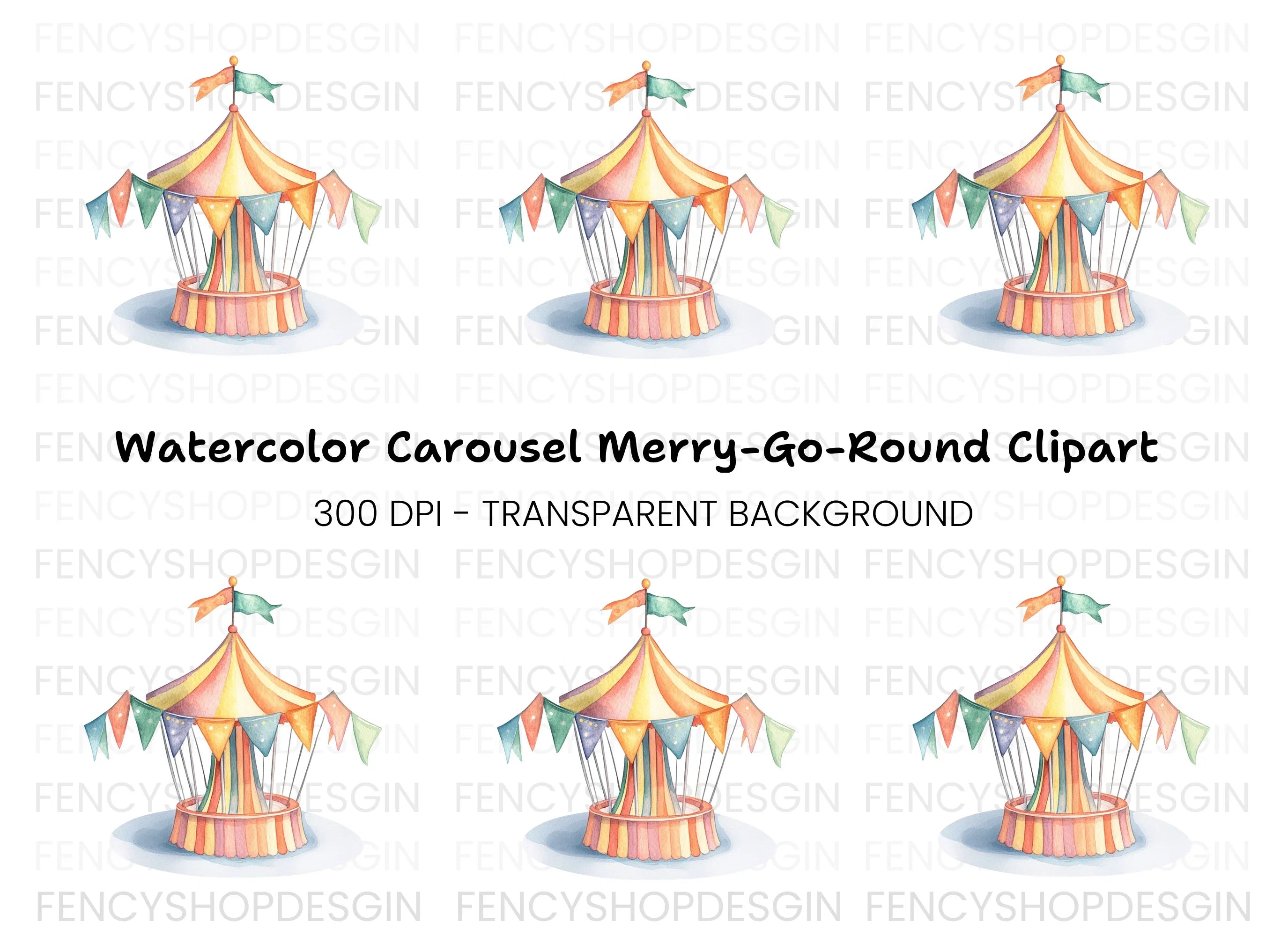 Carousel Ride Clipart Bundle