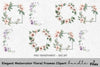 Elegant Floral Frames Clipart Bundle
