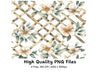 Floral Trellis Pattern Clipart Bundle