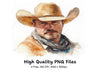 Cowboy Portraits Clipart Bundle