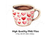 Heart Patterned Hot Chocolate Mugs Clipart Bundle