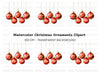 Red Christmas Ornaments Clipart Bundle
