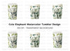 Jungle Baby Elephant Clipart Bundle