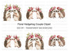 Hedgehog Couple Flower Crowns Clipart Bundle