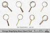 Vintage Magnifying Glass Clipart Bundle