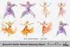 Graceful Senior Women Dancing Clipart Bundle