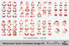 Santa Claus Faces Clipart Bundle