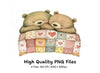 Cute Sleeping Bear Couple Clipart Bundle