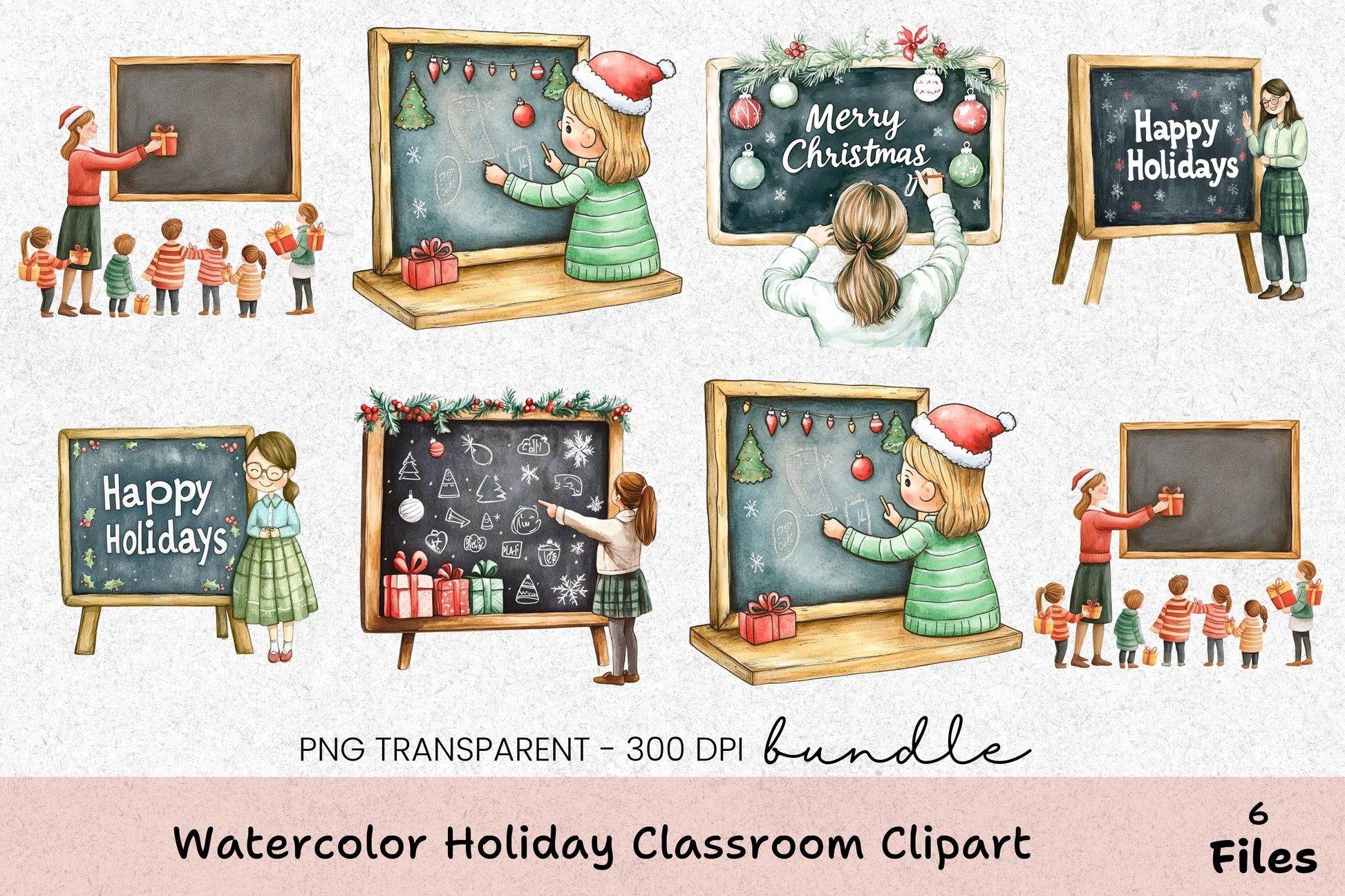 Holiday Classroom Clipart Bundle - CraftNest - Digital Crafting and Art