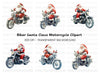 Biker Santa Christmas Clipart Bundle
