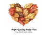 Fall Leaf Heart Shape Clipart Bundle