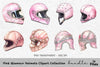 Pink Glamour Helmets Clipart Bundle