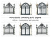 Ornate Gothic Gate Clipart Bundle