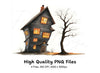 Spooky Haunted House Clipart Bundle