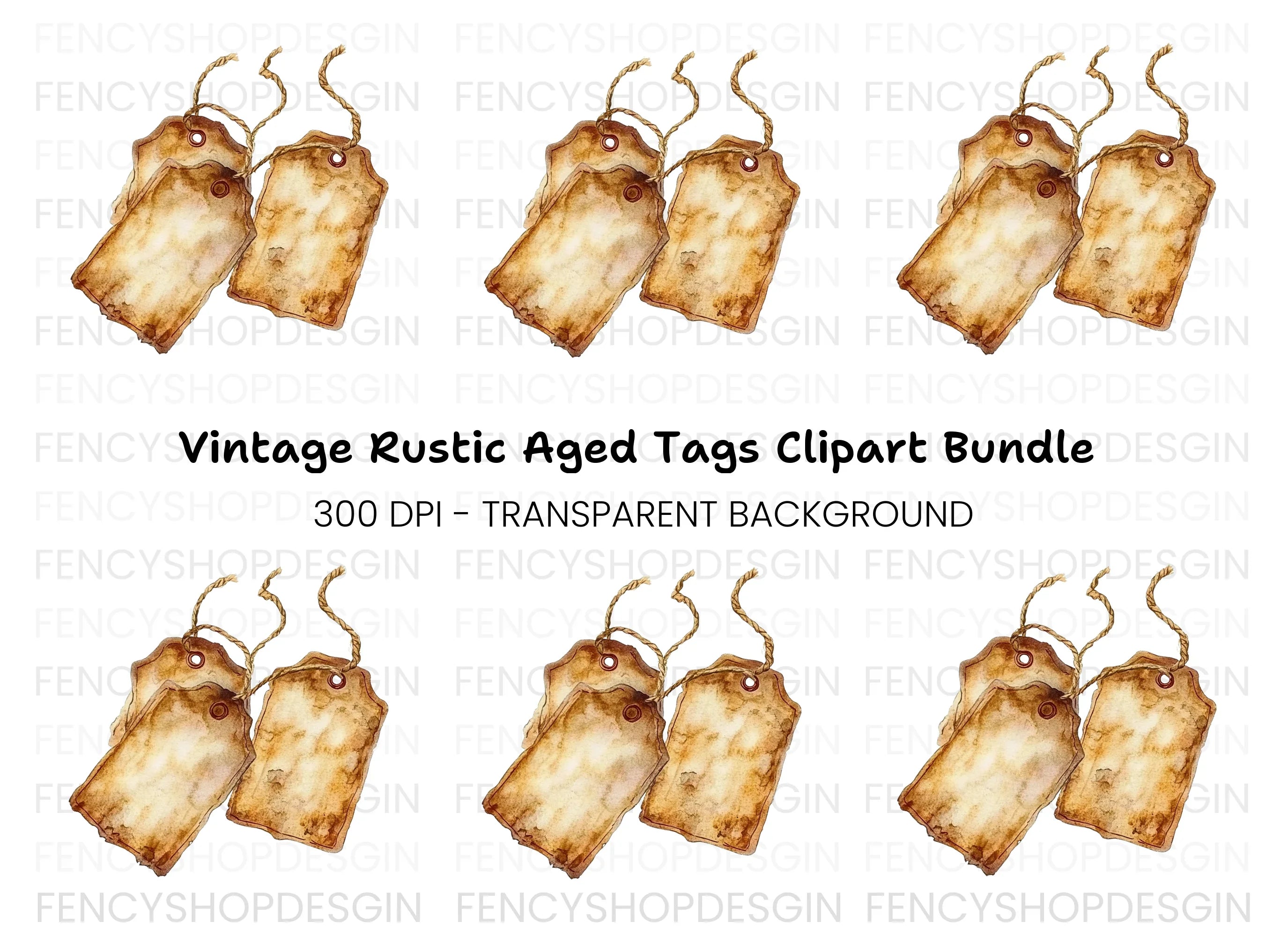 Vintage Tags Clipart Bundle