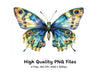 Green and Blue Butterfly Clipart Bundle