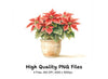 Potted Poinsettia Clipart Bundle