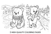 Cute Bear Winter Ice Skating Coloring Books