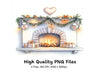 Festive Fireplace Illustrations Clipart Bundle