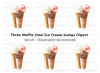 Trio of Delicious Ice Cream Cones Clipart Bundle