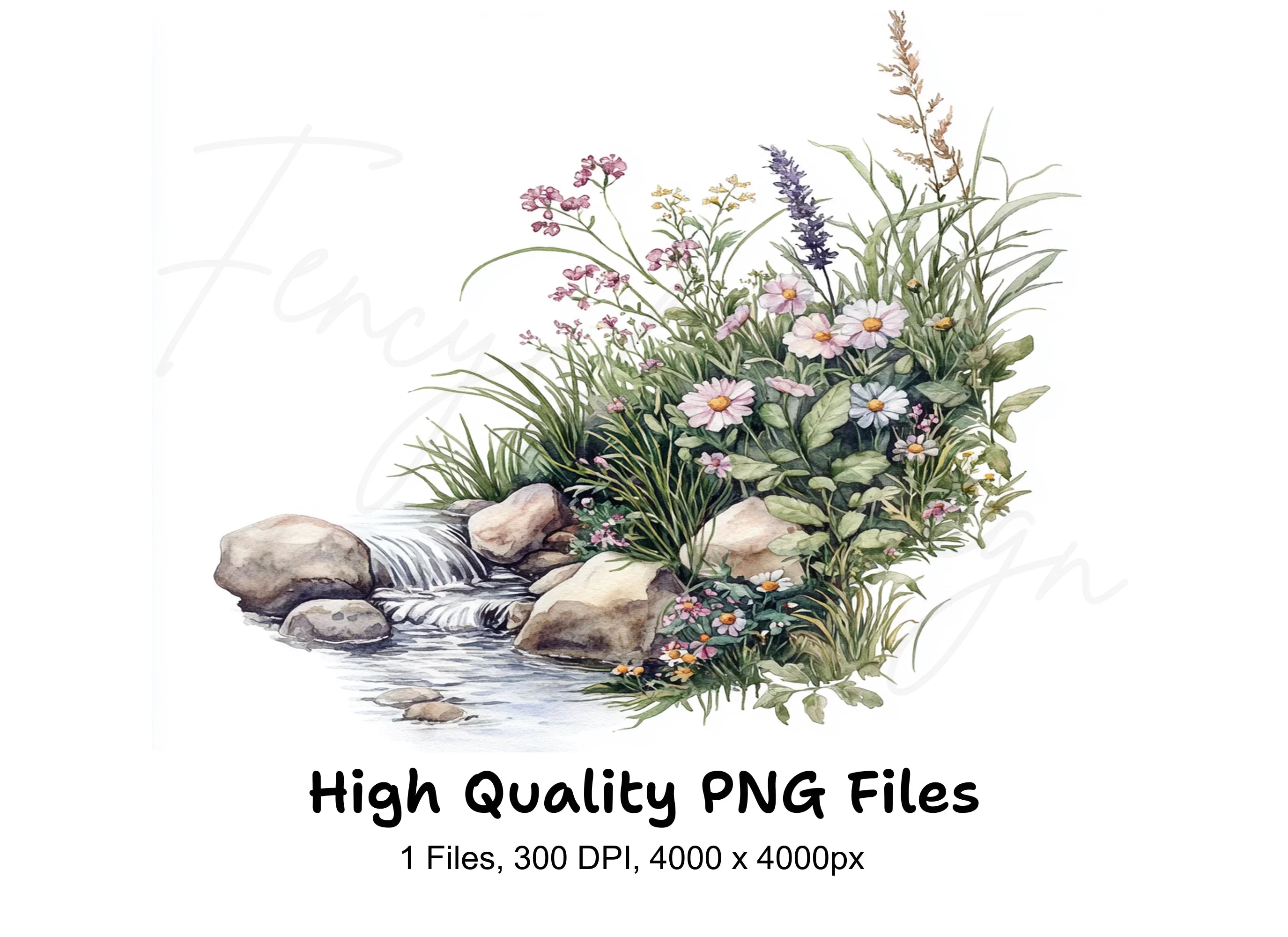Wildflower Stream Clipart Bundle