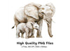 Elephant Mother and Baby Clipart Bundle