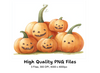 Stacked Happy Halloween Pumpkin Clipart Bundle