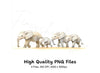 Elephant Family Clipart Bundle