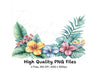 Tropical Hibiscus Palm Leaves Clipart Bundle
