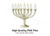 Elegant Hanukkah Menorah Clipart Bundle