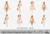 Stylish Women Shopping Fashion Clipart Bundle