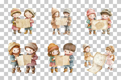 Adventure Kids with Map Clipart Bundle - CraftNest - Digital Crafting and Art