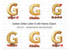 Golden Glitter Letter with Chocolates Clipart Bundle