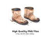 Muddy Work Boots Clipart Bundle
