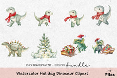 Holiday Dinosaur Clipart Bundle - CraftNest - Digital Crafting and Art