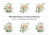 Brown Mice in Teacups Clipart Bundle