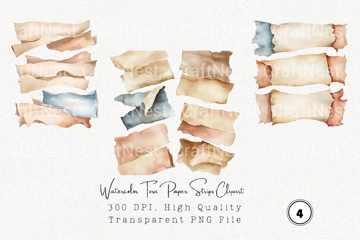 Torn Strips Clipart Bundle