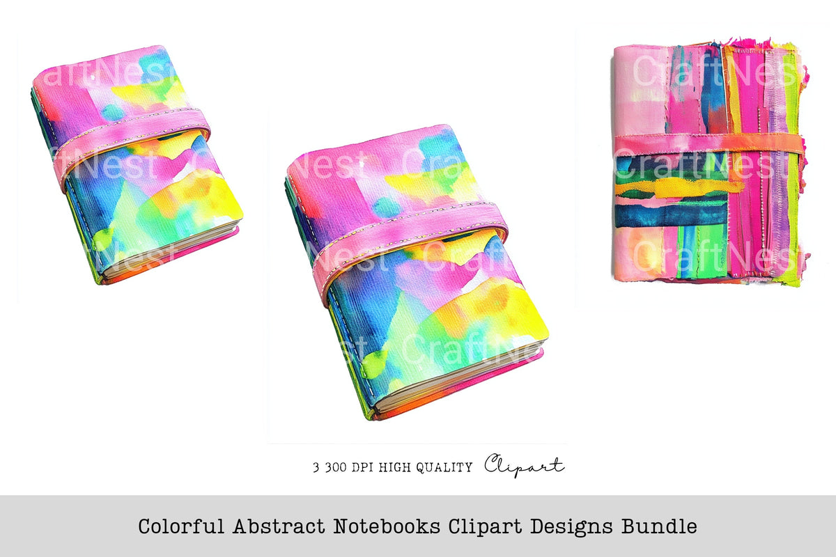 Colorful Abstract Notebooks Clipart Designs Planner