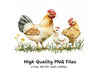 Rooster and Hen Family Clipart Bundle