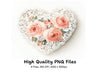 Lace Heart Floral Clipart Bundle