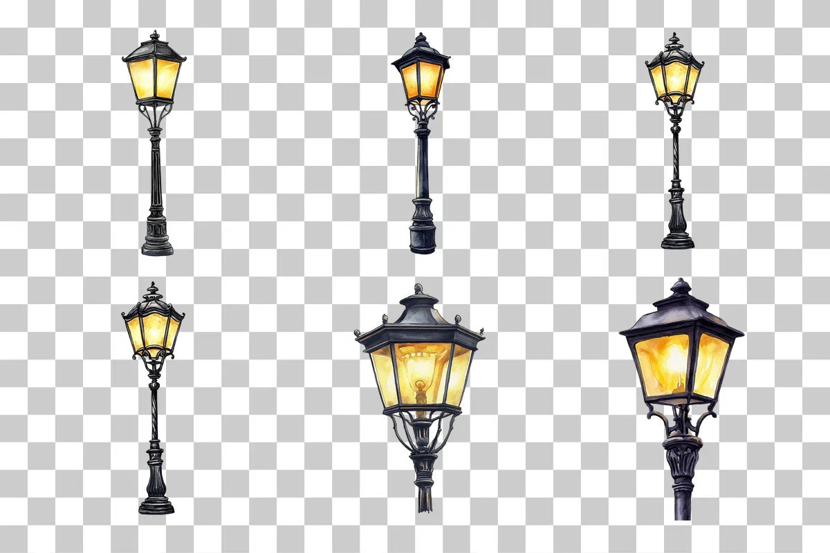 Victorian Street Lamp Clipart Bundle - CraftNest - Digital Crafting and Art