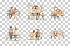 Couple Sitting on Park Bench Clipart Bundle - CraftNest - Digital Crafting and Art