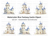 Blue Fantasy Castle Clipart Bundle