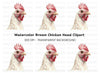 White Chicken Head Clipart Bundle