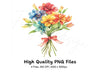 Vibrant Flower Bouquets Clipart Bundle