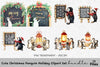 Singing Penguins Christmas Clipart Bundle